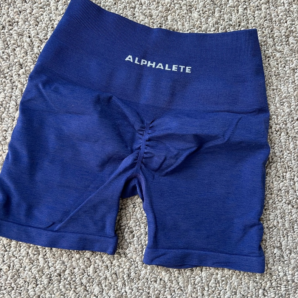 Alphalete Navy Blue Athletic Bike Shorts